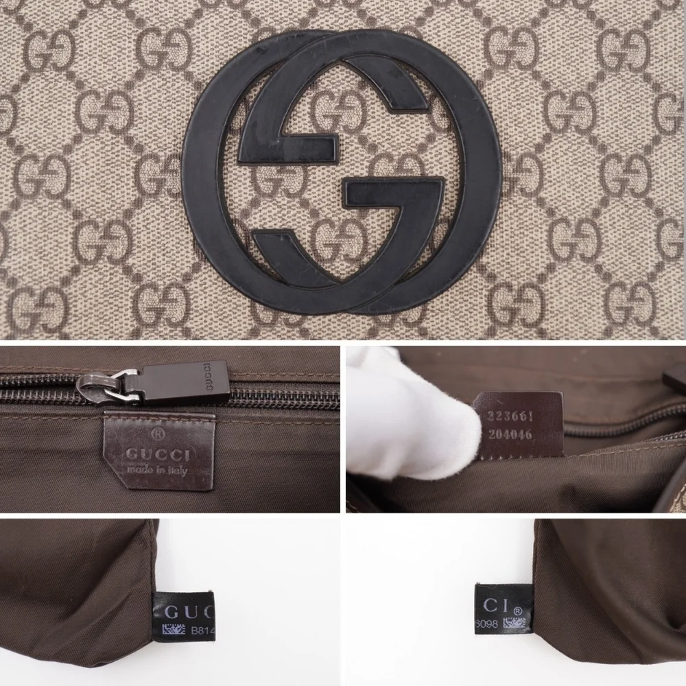 CC29 ❤️ Gucci GG Interlocking Coated Canvas Messenger Bag